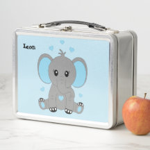 Schattigee baby olifant in blauw, op maat