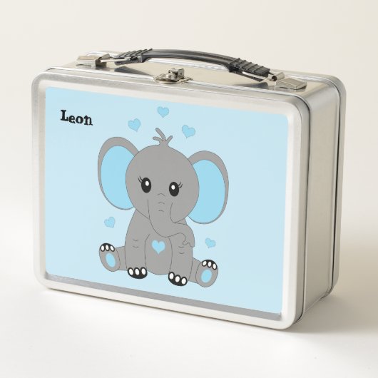 Schattigee baby olifant in blauw, op maat (Voorkant)
