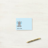 Schattigee baby olifant in blauw, op maat post-it® notes (Op bureau)