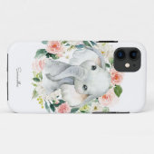 Schattigee Baby olifant in bloemenkrans Case-Mate iPhone Case (Achterkant (horizontaal))