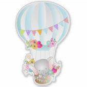 Schattigee Baby Olifant in een luchtballon Sticker (Voorkant)