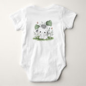 Schattigee Baby olifant in het groen Romper (Achterkant)