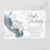 Schattigee baby olifant jongen baby shower boeken  informatiekaartje (Voorkant)