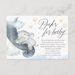 Schattigee baby olifant jongen baby shower boeken  informatiekaartje
