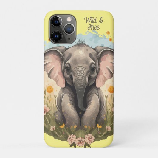 Schattigee Baby Olifant Kalf Wildflower Wanderlust Case-Mate iPhone Case (Achterkant)