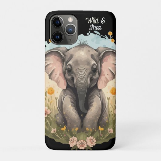 Schattigee Baby Olifant Kalf Wildflower Wanderlust Case-Mate iPhone Case (Achterkant)