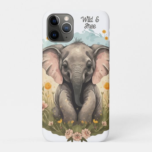 Schattigee Baby Olifant Kalf Wildflower Wanderlust Case-Mate iPhone Case (Achterkant)