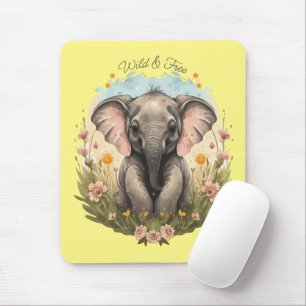 Schattigee Baby Olifant Kalf Wildflower Wanderlust Muismat
