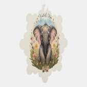 Schattigee Baby Olifant Kalf Wildflower Wanderlust Ornament Kaart (Rechts)