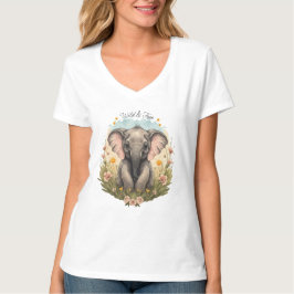 Schattigee Baby Olifant Kalf Wildflower Wanderlust T-shirt
