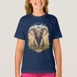 Schattigee Baby Olifant Kalf Wildflower Wanderlust T-shirt
