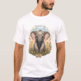 Schattigee Baby Olifant Kalf Wildflower Wanderlust T-shirt