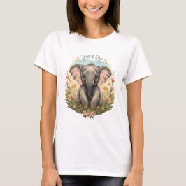 Schattigee Baby Olifant Kalf Wildflower Wanderlust T-shirt