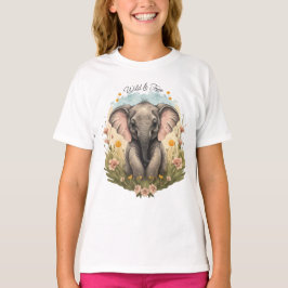 Schattigee Baby Olifant Kalf Wildflower Wanderlust T-shirt