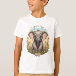 Schattigee Baby Olifant Kalf Wildflower Wanderlust T-shirt