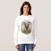 Schattigee Baby Olifant Kalf Wildflower Wanderlust Trui (Voorkant volledig)