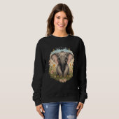 Schattigee Baby Olifant Kalf Wildflower Wanderlust Trui (Voorkant volledig)