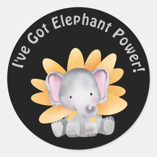 Schattigee baby olifant kinder stickers (Voorkant)