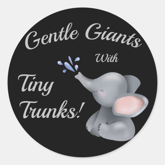 Schattigee baby olifant kinder stickers (Voorkant)