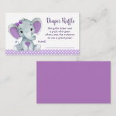 Schattigee Baby Olifant luier loterij ticket Informatiekaartje (Voorkant / Achterkant)