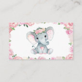 Schattigee Baby Olifant luier loterij ticket, roze Informatiekaartje (Achterkant)