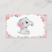 Schattigee Baby Olifant luier loterij ticket, roze Informatiekaartje (Achterkant)