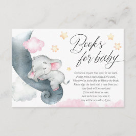 Schattigee baby olifant meisje baby shower boeken informatiekaartje