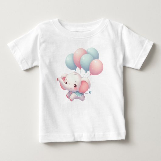 Schattigee baby olifant met ballonnen (Voorkant)