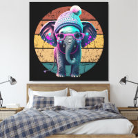 Schattigee Baby Olifant met Beanie en Roze Glazen