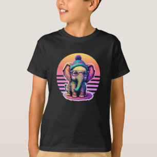 Schattigee Baby Olifant met Bril en Beanie T-shirt