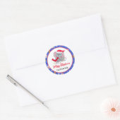 Schattigee Baby olifant met dierentuin Vrolijk ker Ronde Sticker (Envelop)