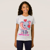 Schattigee Baby olifant met hartballon Kinder T-sh T-shirt (Voorkant volledig)