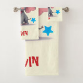 Schattigee Baby olifant met rode boog Bad Handdoek (Insitu)