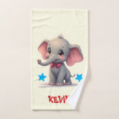 Schattigee Baby olifant met rode boog Bad Handdoek (Handdoek)