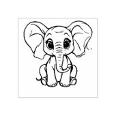 Schattigee Baby Olifant Outline Rubberstempel (Afrduk)