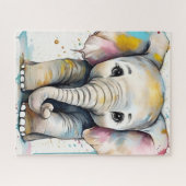 Schattigee baby olifant puzzel (Horizontaal)