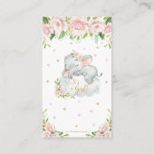 Schattigee Baby Olifant Roze Blush Bloemen Luier R Informatiekaartje (Achterkant)