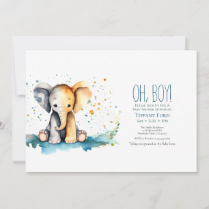 Schattigee Baby olifant Safari-thema Boy Baby show Kaart