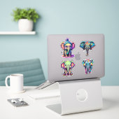Schattigee Baby Olifant Schattige digitale illustr Sticker (Laptop op bureau)