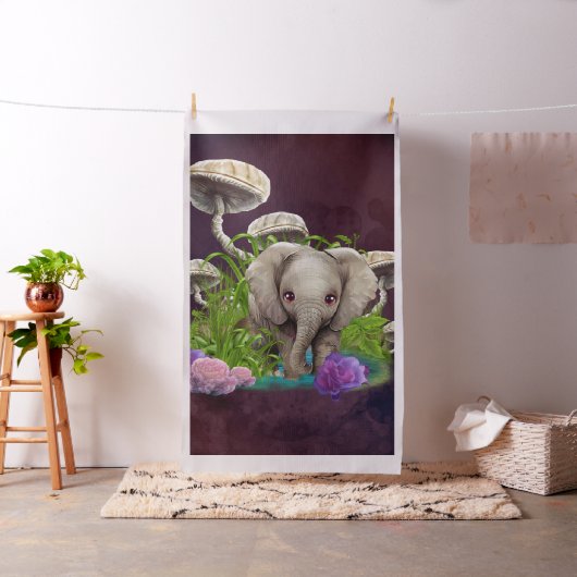 Schattigee Baby olifant Stof (Voorbeeld)
