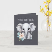 Schattigee baby olifant tekst toevoegen voor elk d kaart (Gele Bloem)