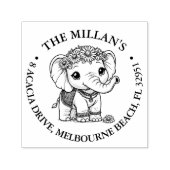 Schattigee Baby Olifant thema Zelfinktende Stempel (Design)