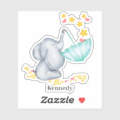 Schattigee Baby olifant vangen vallende sterren vi Sticker (Vel)
