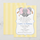 Schattigee Baby Olifant Verjaardag of Douche Uitno Kaart (Voorkant / Achterkant)