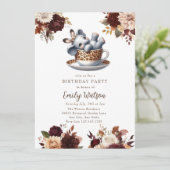 Schattigee Baby olifant | Verjaardagstheefeest Kaart (Staand voorkant)