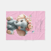 Schattigee Baby olifant vlinders bloemen Fleece Deken (Voorkant (Horizontaal))