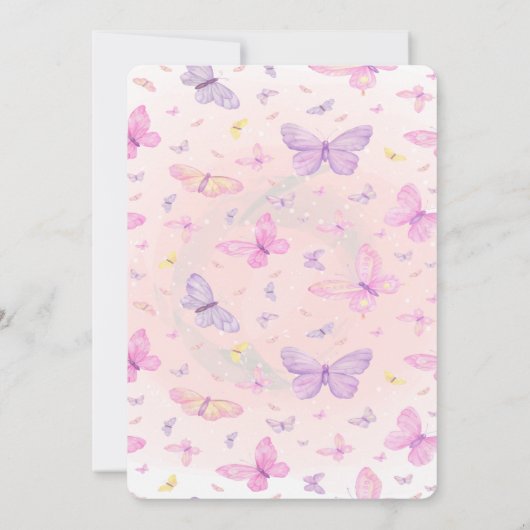 Schattigee Baby olifant vlinders bloemig Kaart (Achterkant)