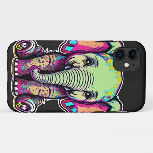 Schattigee Baby Olifant zit digitale illustratie Case-Mate iPhone Case (Achterkant (horizontaal))