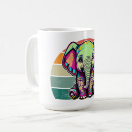 Schattigee Baby Olifant zit digitale illustratie Koffiemok