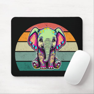 Schattigee Baby Olifant zit digitale illustratie Muismat